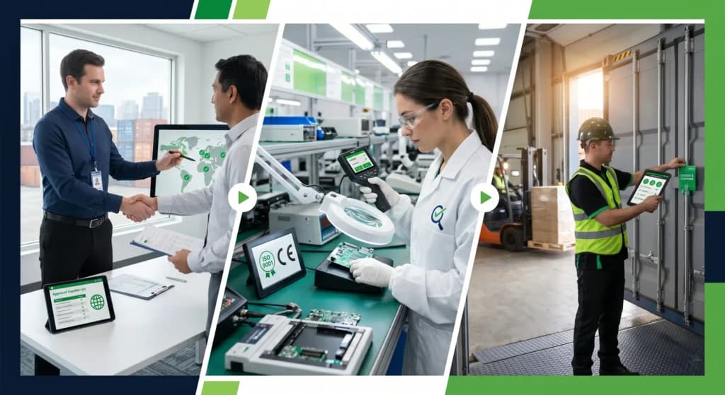 Supplier review, testing, and pre-shipment inspection